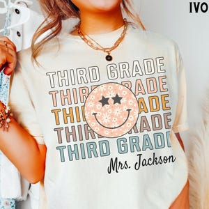 Retro Third Grade Shirt, Comfort Colors®, 3rd Grade Teacher Shirt, Back to School Teacher Team Shirts, Kids First Day of Third Grade Tee