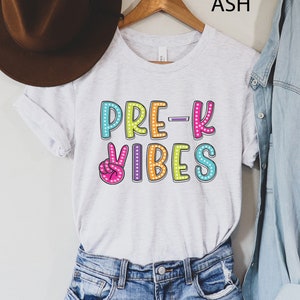 Pre-K Vibes-shirt, Pre-K Teacher-shirts, Pre-K Crew-shirts, Back to School-shirt, retro Pre-K-T-shirt, PreK Squad, Kids First Day of Pre K-T-shirt