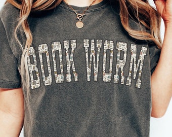 Bookworm Shirt, Comfort Colors®, Book Club Gifts, Reading Teacher Tee, Librarian Media Specialist Shirts, Bookish Gift for Book Lovers
