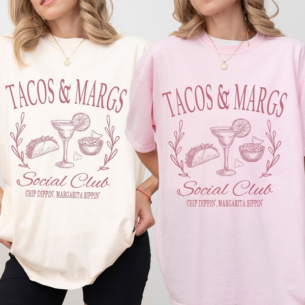 Tacos & Margs Margarita Shirt, Comfort Colors®, Cinco De Mayo TShirt, Mexico Caribbean Tropical Beach Girls Trip Vacation Cruise Shirts