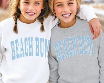 Youth Beach Bum Sweatshirt, Varsity Letter Beach Hoodie for Kids, Matching Family Beach Vacation Group Sweatshirts, Beach Ocean Lover Gift