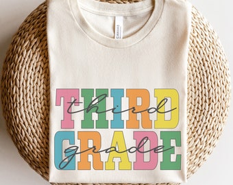 Third Grade Vibes Shirt, Retro Third Grade Teacher Shirt, 3rd Grade Team Shirts, Back to School TShirt, Kids First Day of Third Grade Tee