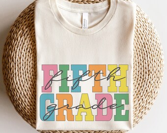 Retro Fifth Grade Vibes Shirt, 5th Grade Teacher TShirt, Teacher Team Shirts, Back to School Shirt, Kids First Day of Fifth Grade Tee