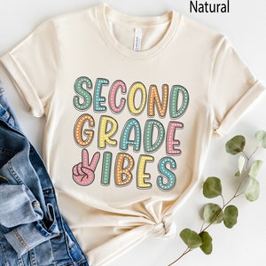 Second Grade Vibes Shirt, Retro Second Grade Teacher Shirt, 2nd Grade Team Shirts, Back to School Shirt, Kids First Day of Second Grade Tee