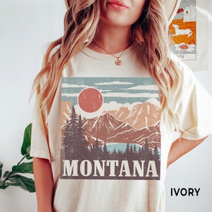 Montana Tee, Comfort Colors® Tee, Western Shirt, Vintage Inspired Tee, Boho Wanderlust TShirt, Adventure Awaits Nature Lover Gifts