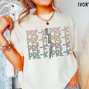 Retro Pre K Shirt, Comfort Colors®, Pre K Lehrer-T-Shirt, Zurück zu Schullehrer-Team-Shirts, Lehrer Geschenk, Kinder erster Tag von Pre K Tee
