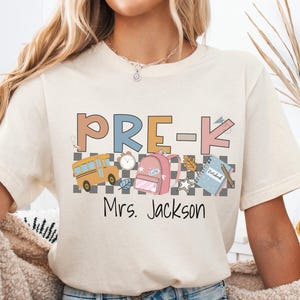 Retro Pre K Shirt, Pre-K Lehrer-T-Shirt, Pre Kindergarten Lehrer-Team-Shirts, Schulanfang, Kinder am ersten Tag von PreK-T-Shirt, PreK-Geschenke