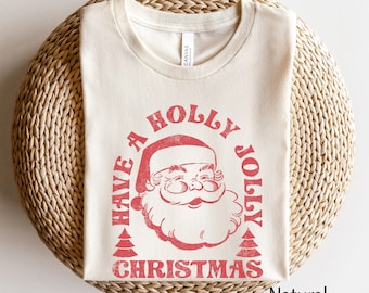 Retro Santa Tee, Santa Tee, Vintage Graphic Tee, Merry Christmas Shirt, Vintage Santa Graphic Tee, Classic Christmas, Matching Family Group