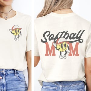 Retro Softball Mom Shirt, süßes Mama Softball Shirt, Softball Spieltag T-Shirt, Softball Mom Geschenke, Vintage Softball Spirit Wear