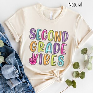 Second Grade Vibes Shirt, Retro Second Grade Teacher Shirt, 2nd Grade Team Shirts, Back to School Shirt, Kids First Day of Second Grade Tee