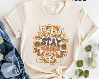 Boho hippieshirt, retro positive vibes-shirt, vintage stijl jaren 70 graphic tee, hippiekleding, inspirerend shirt, feestshirt jaren 70