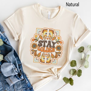 Boho hippieshirt, retro positive vibes-shirt, vintage stijl jaren 70 graphic tee, hippiekleding, inspirerend shirt, feestshirt jaren 70