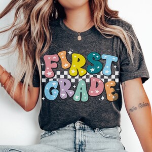 First Grade Shirt, Retro First Grade Teacher Shirt, 1st Grade Team Shirts, Back to School Shirt, Kids Toddlers First Day of First Grade Tee