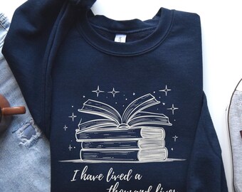 Book Lover Sweatshirt or Hoodie, Bookworm Book Club Gifts, Reading Teacher Sweater, Librarian Media Specialist Shirts, Bookish Gifts