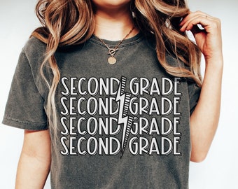 Camiseta retro de segundo grado, Comfort Colors®, camiseta para maestros de segundo grado, camisetas grupales de equipo de segundo grado, regalo para maestros, camiseta para niños de segundo grado