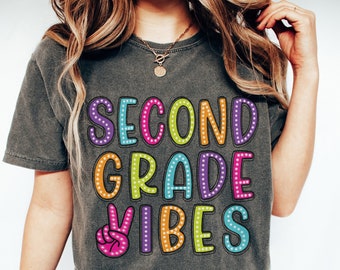 Camiseta retro de segundo grado, Comfort Colors®, camiseta para maestros de segundo grado, camisetas grupales de equipo de segundo grado, regalo para maestros, camiseta para niños de segundo grado
