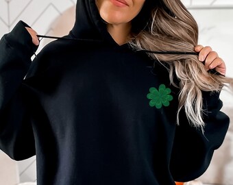 St Patricks Lucky Shamrock Sweatshirt, St Patricks Day Hoodie, St Patricks Green Clover Crewneck Sweater, St. Paddys Matching Sweatshirts