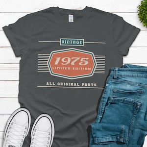 50th Birthday Gift, 50th Birthday Shirt, Born in 1975 Birthday Tee, Birthday Present for 50th, Dad Birthday, Grandpa Birthday TShirt