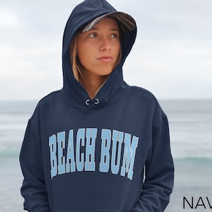 Beach Bum Hoodie, Oversized, Varsity Lettering Beach Sweatshirt, Matching Family Beach Vacation Group Sweatshirts, Beach Ocean Lover Gift