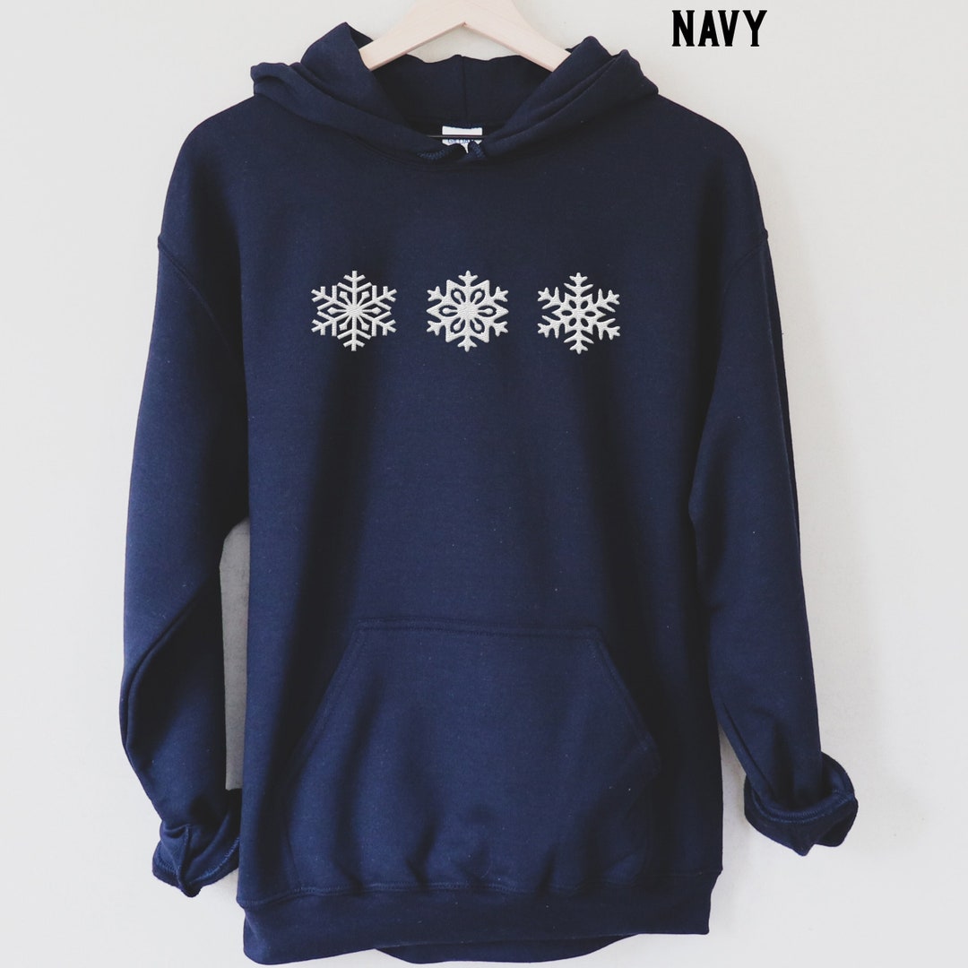 Snowflake Clothes Snowflake Hoodie, Embroidered Snowflakes Hooded Sweatshirt, Christmas ...