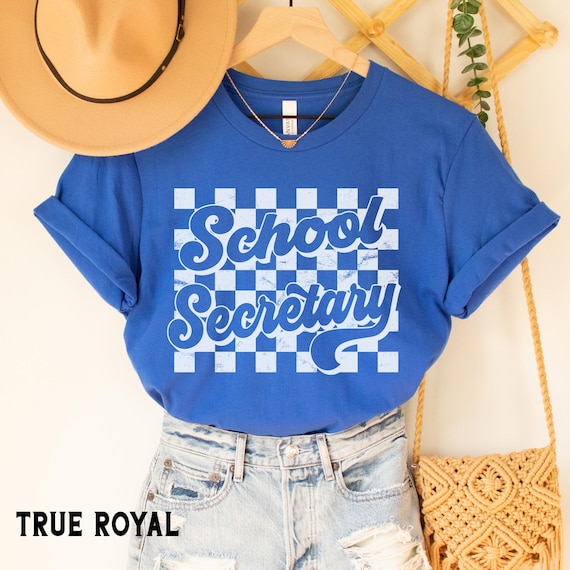 Retro School Secretary Shirt, Trendy School Team Shirts, Back to School TShirt, First Day of School Shirts, Secretary Gifts