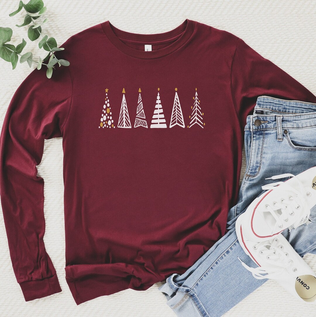 Christmas Tree Tshirt, Christmas Shirts, Long Sleeve, Holiday Shirt