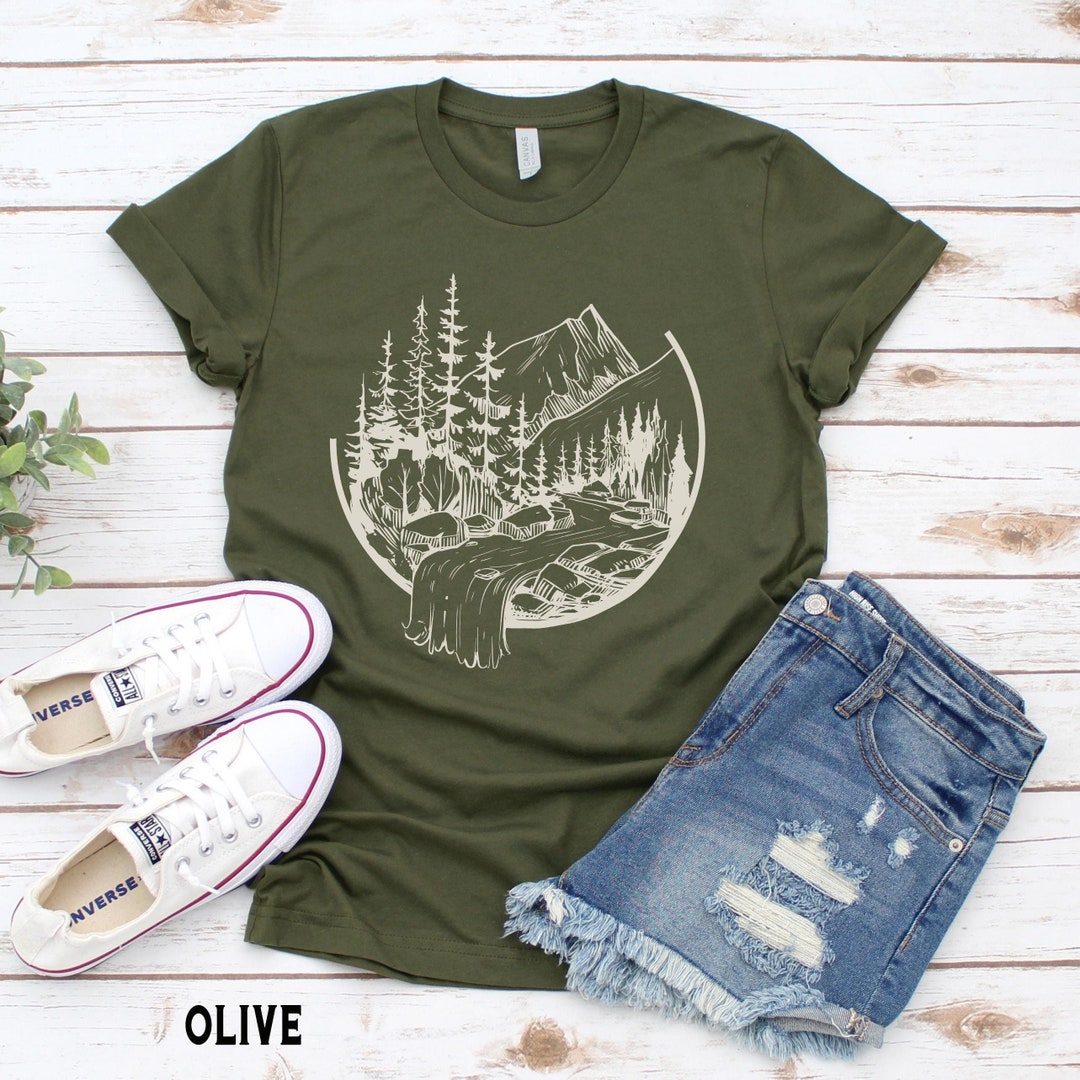 Mountains Waterfall Shirt for Women or Men, Matching Family