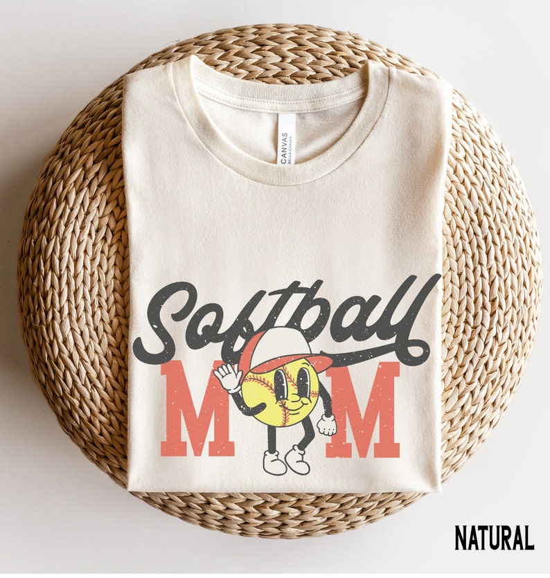 Retro Softball Mom Shirt, Game Day Mama Shirts, Softball Practice Gifts Natural