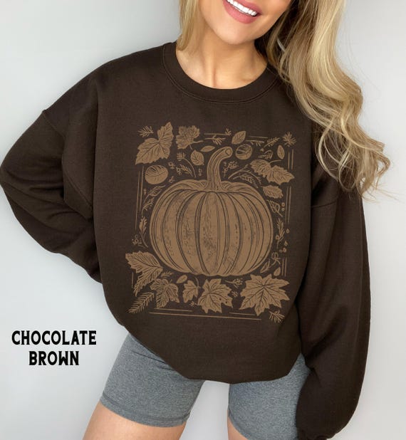 Pumpkin Sweatshirt for Women, Fall Floral Thanksgiving Sweater