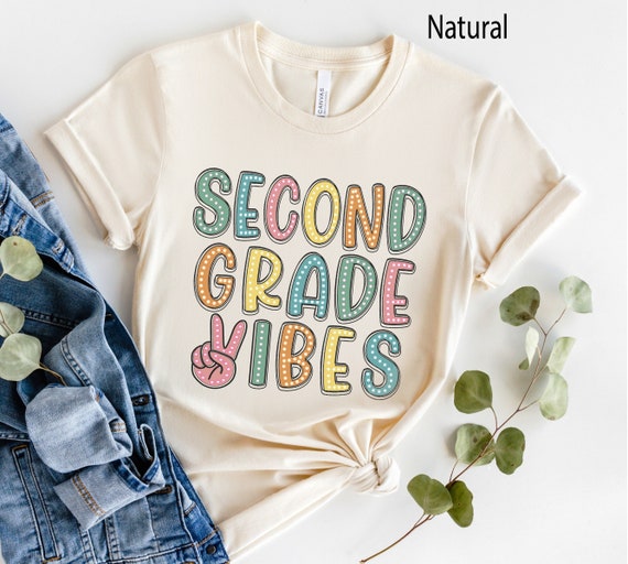 Second Grade Vibes Shirt, Retro Second Grade Teacher Shirt, 2nd Grade Team Shirts, Back to School Shirt, Kids First Day of Second Grade Tee