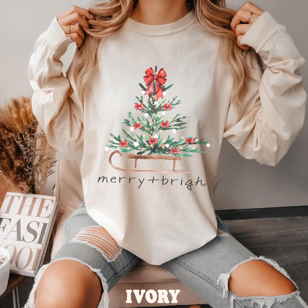 Camisa navideña de manga larga con diseño de coqueta roja, colores