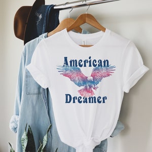 American Dreamer Eagle Shirt, 4th of July Shirt, 4th of July Tee, Vintage 4th of July Eagle shirts, Vintage Eagle tee, Retro 4th of July tee White