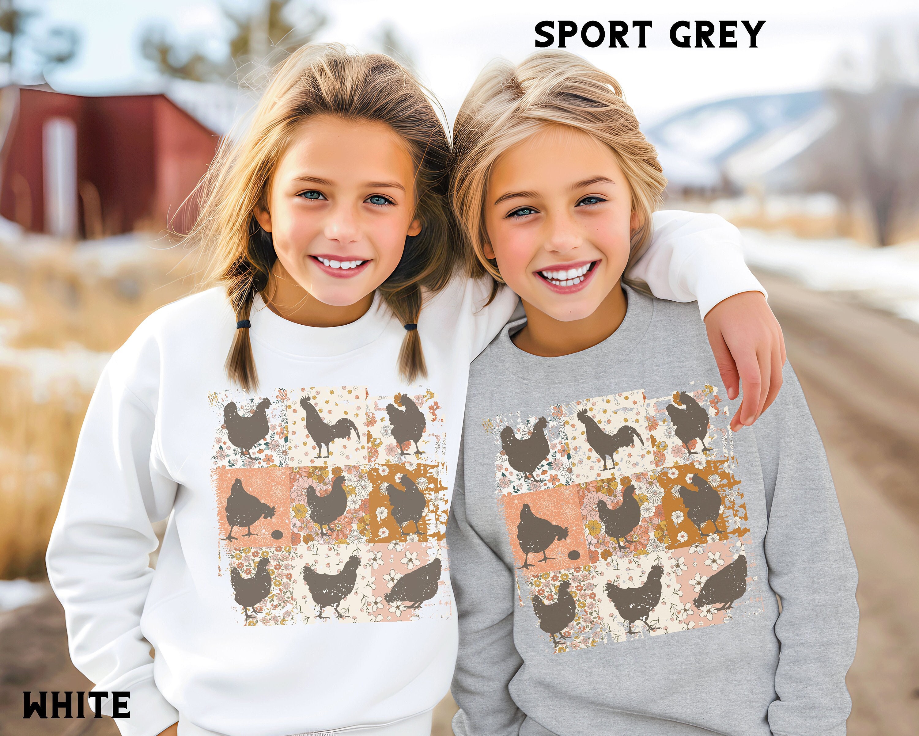 Kids Chicken Sweatshirt Etsy UK
