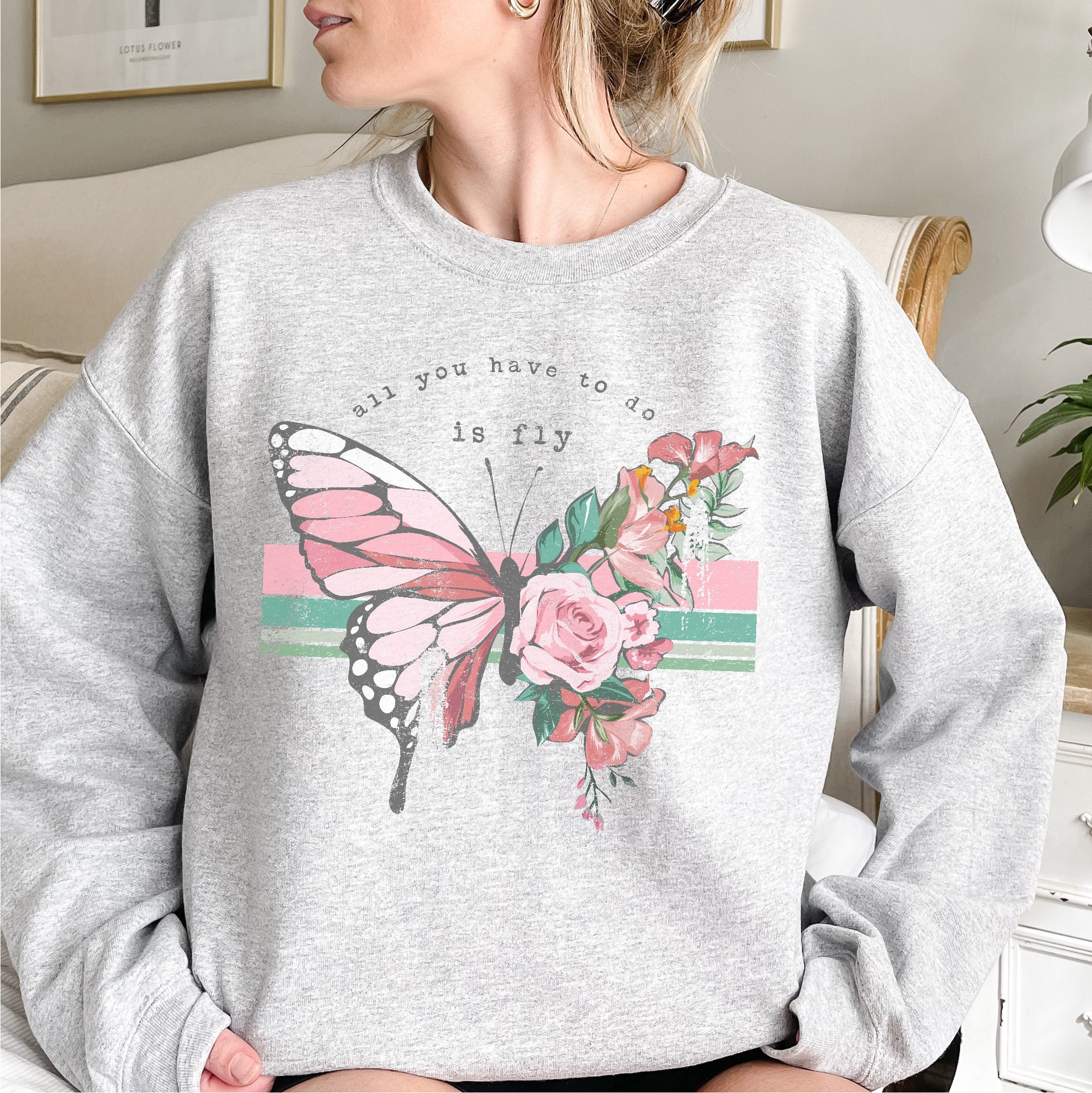 Womens Floral Sweatshirt Vintage Long Sleeve Crewneck Pullover Fall