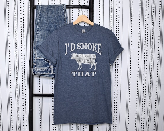 Barbecue Shirt, I'd Smoke That Cow Shirt, BBQ Accessories, BBQ Accessory, Pit Master Shirt, Gift for Dad, Fathers Day Gift, Grilling Shirt