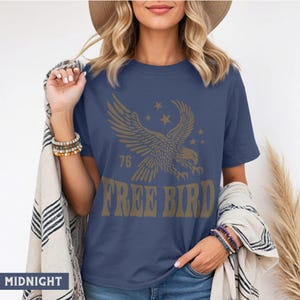 Vintage Eagle Shirt, Comfort Colors® Boho Americana Freedom Tee, Country Western Aesthetic Gifts Midnight