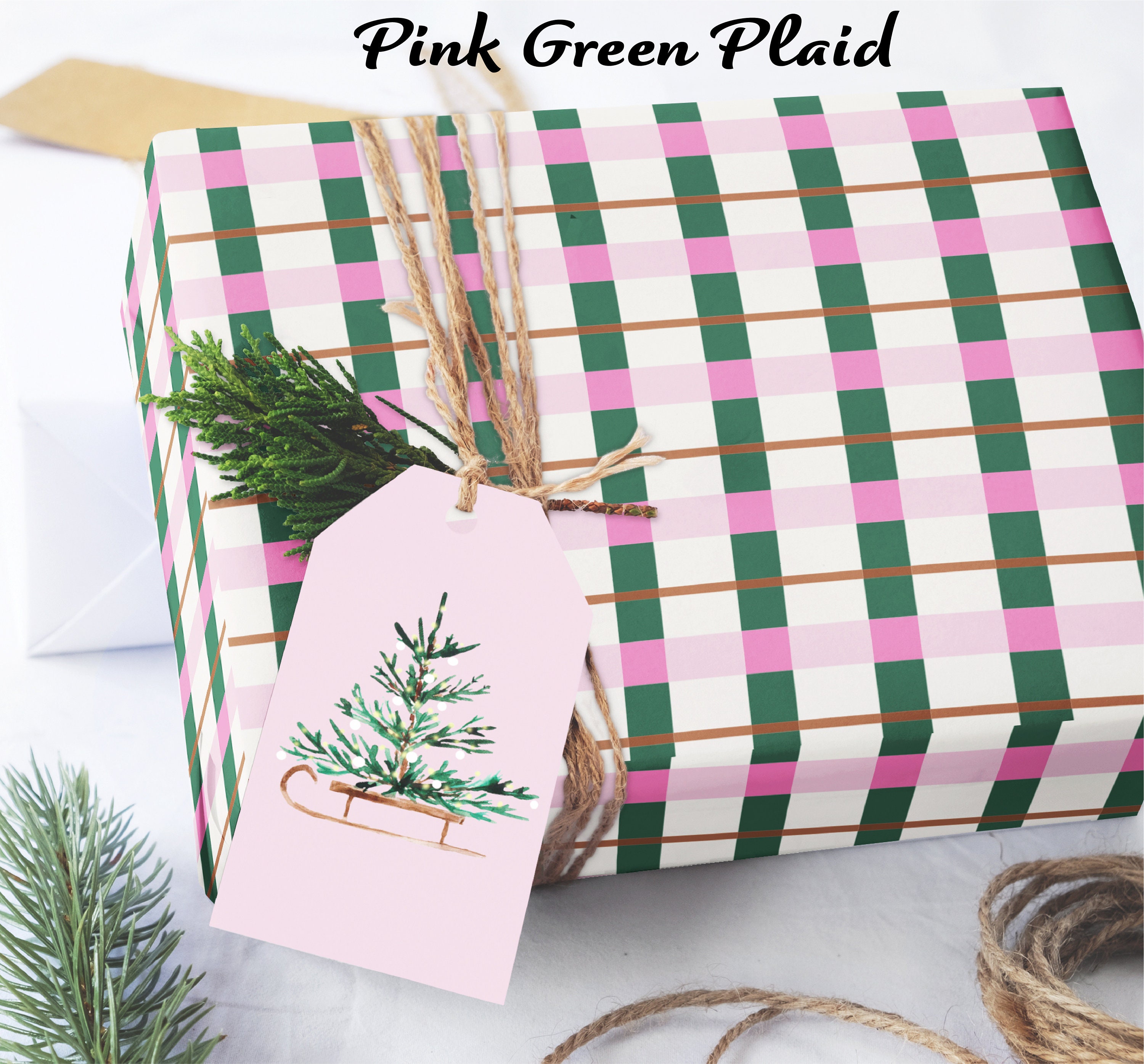 Wrapping Paper, Christmas Gift Wrap, Watercolor Christmas Trees, Pink Gift  Wrap, Holiday Gift Wrapping - Etsy, image size:3000x2790
