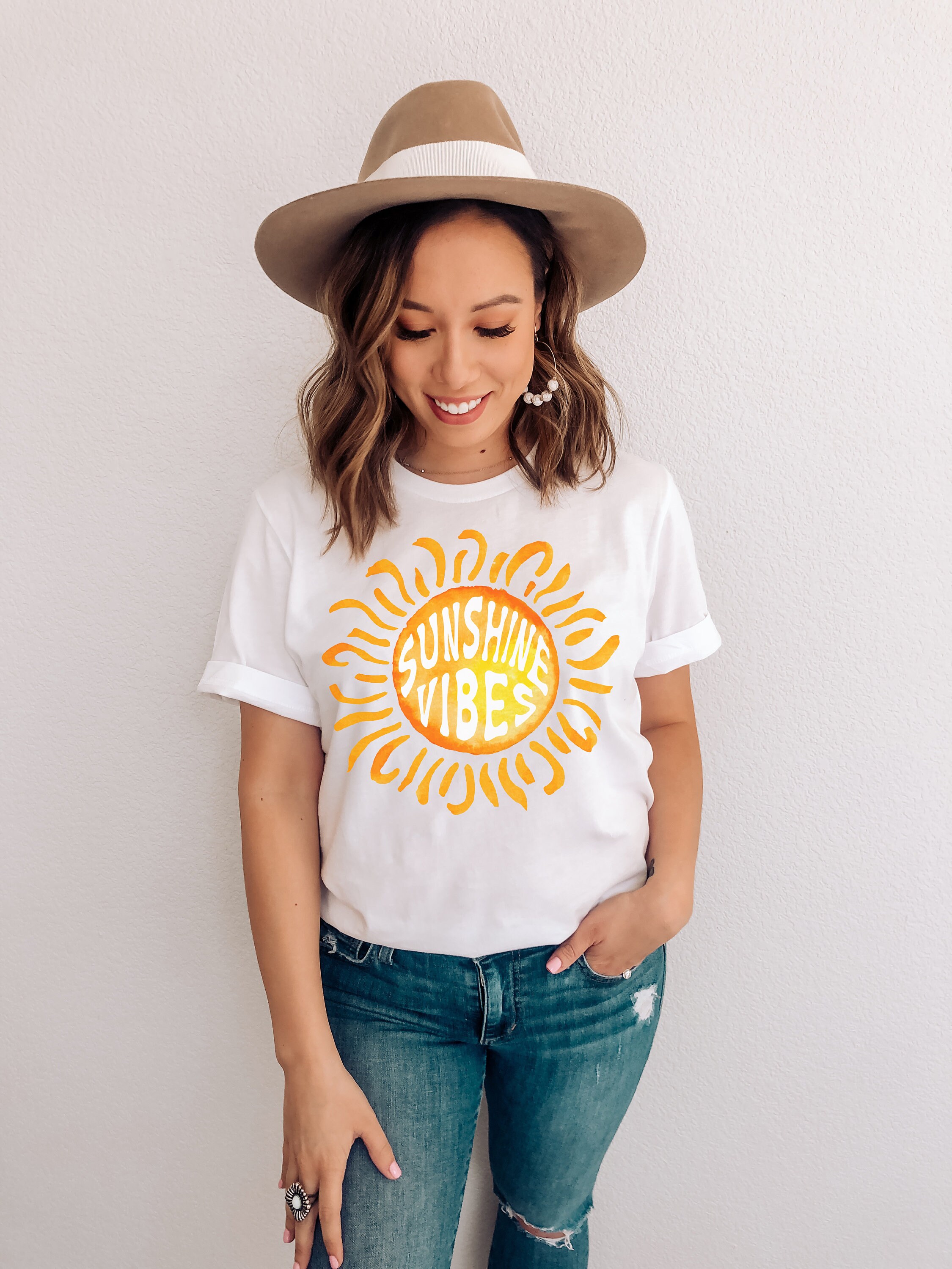 Sunshine Vibes Shirt Sunshine T Shirt Cute Graphic Tee | Etsy
