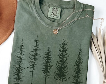 Pine Trees Shirt, Comfort Colors® Tee, Outdoors Shirt, Pine Tree Tee, Hiking Shirt, Camping, Adventure Awaits Shirt, Womens Hiking Shirts