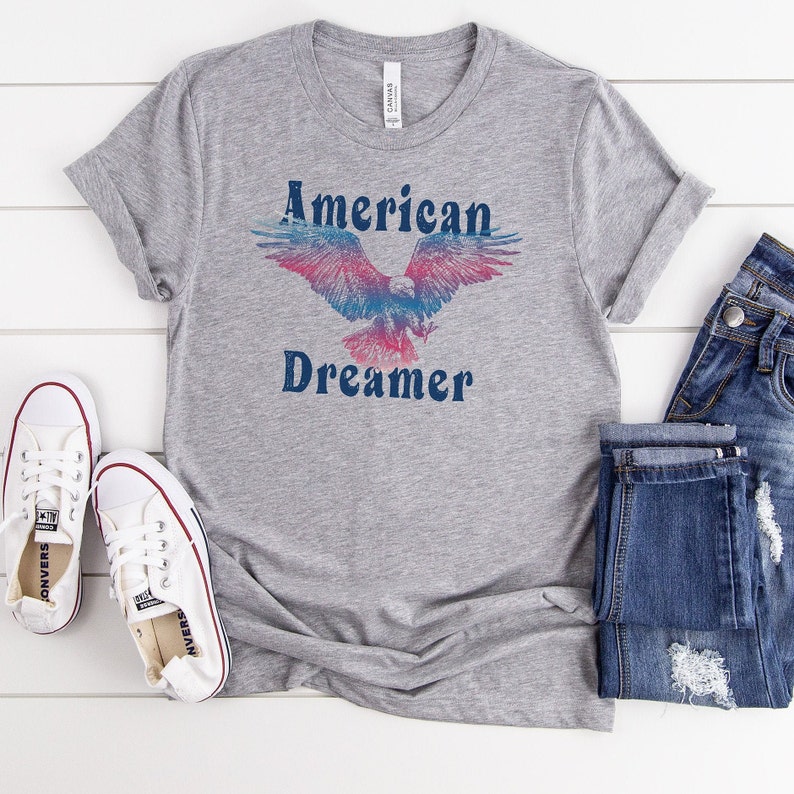 American Dreamer Eagle Shirt, 4th of July Shirt, 4th of July Tee, Vintage 4th of July Eagle shirts, Vintage Eagle tee, Retro 4th of July tee Athletic Heather