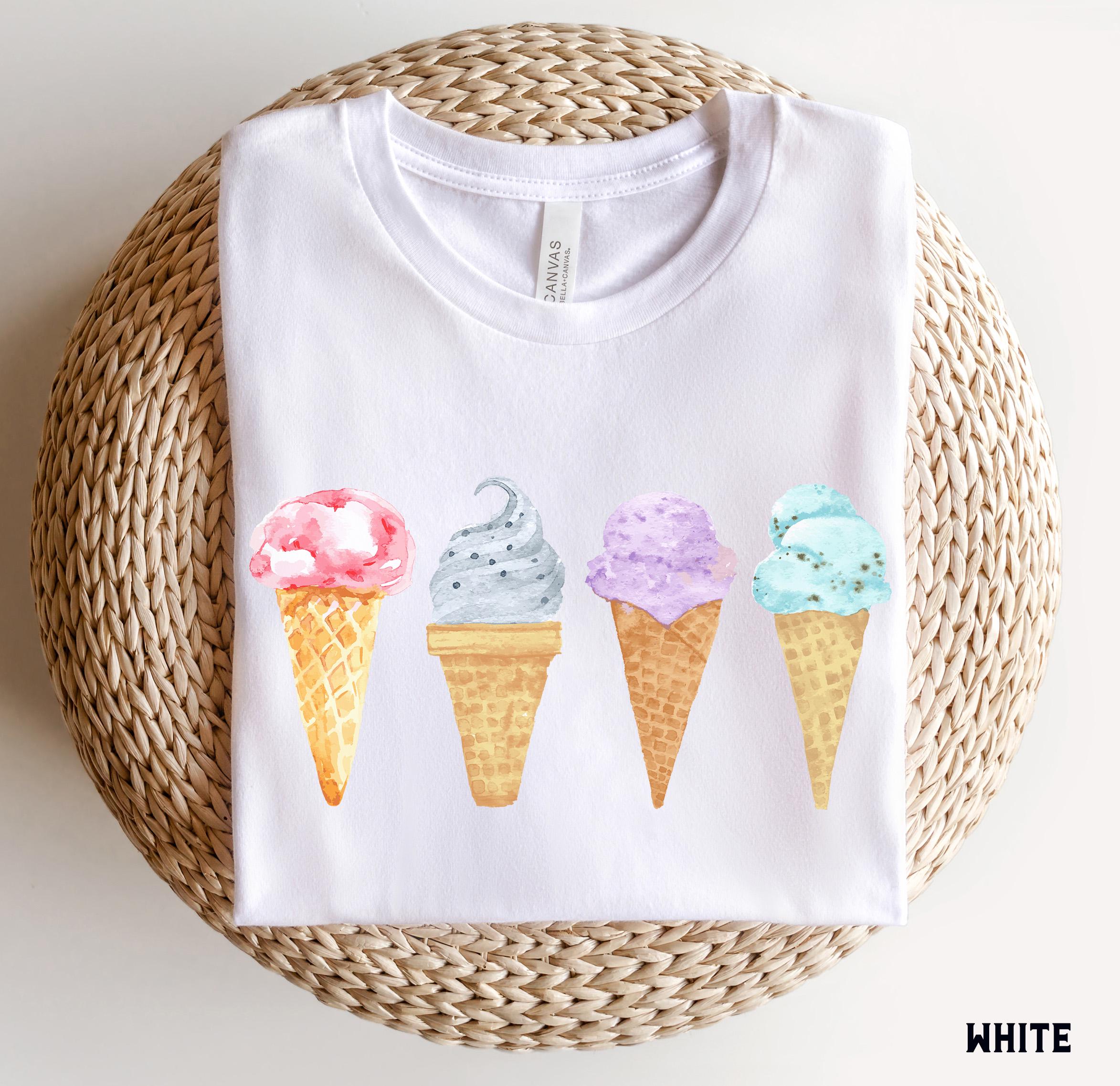 Ice Cream Cone Shirt, Ice Cream Shirt, Cute Watercolor Ice Ice Cream Cone Shirt, Ice Cream Shirt, Cute Watercolor Ice