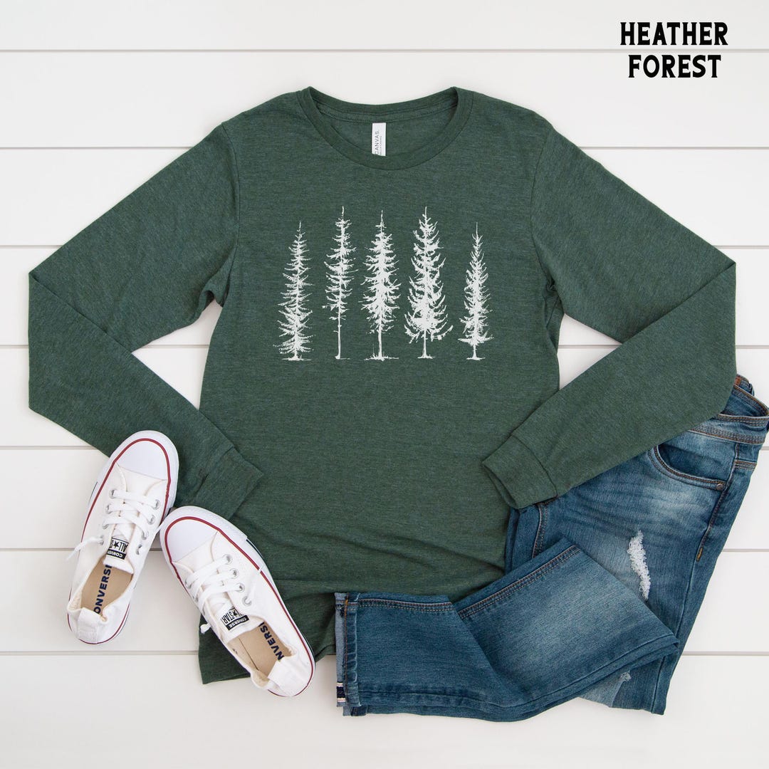 Womens Funny Graphc Sknny Pne Tree Shrt Summer Hkng Campng - View #6