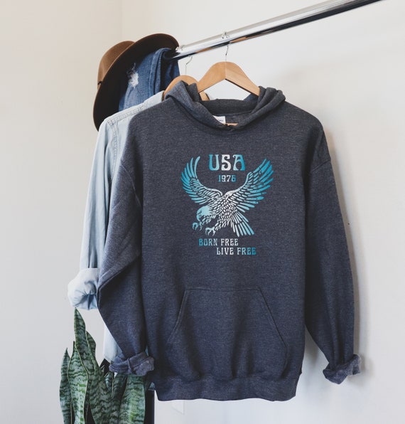 Kids USA Eagle Hoodie, Vintage Patriotic Hooded Sweatshirt Kids USA Eagle Hoodie, Vintage Patriotic Hooded Sweatshirt
