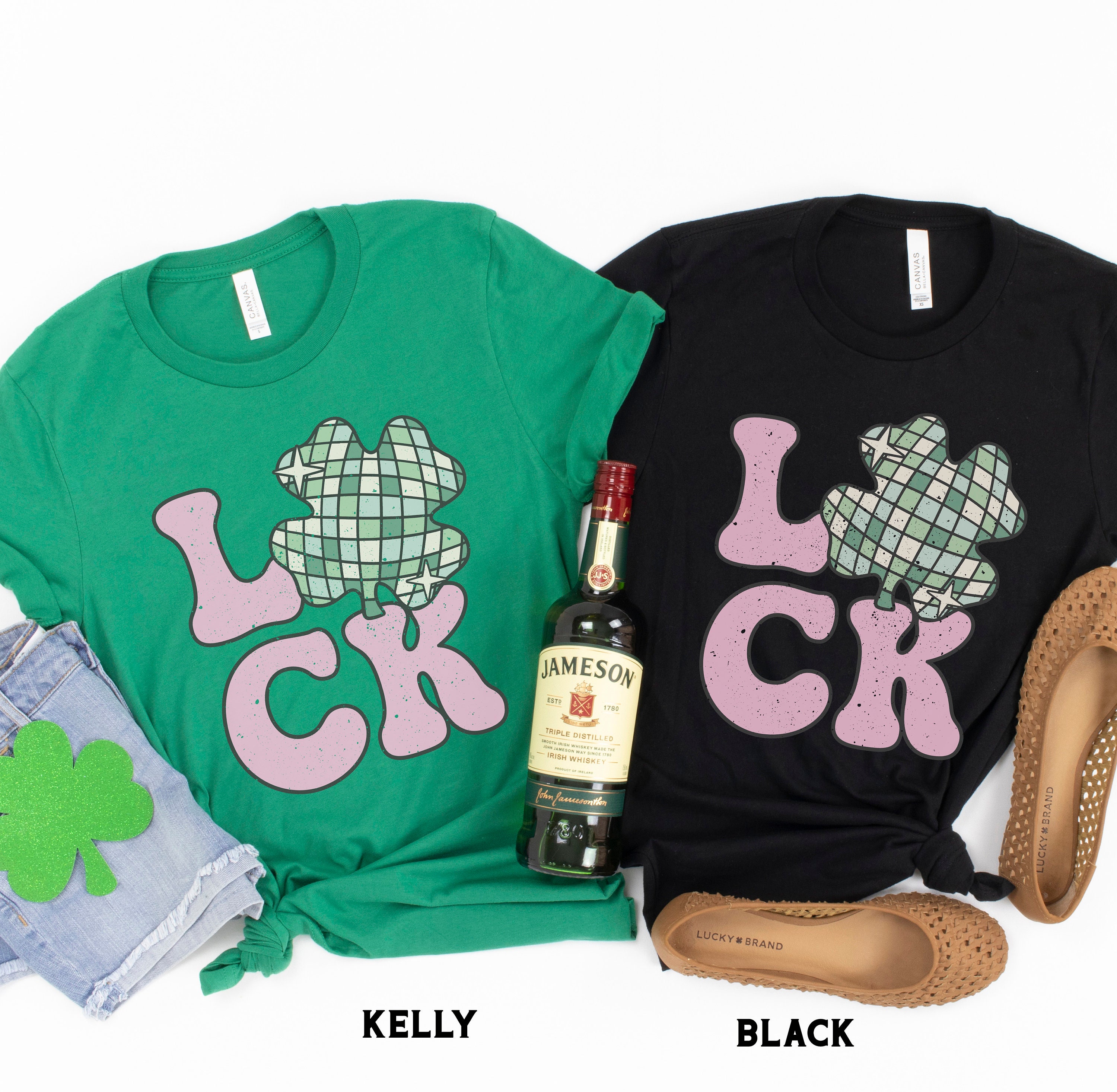 PICKID St. Patrick's Day Shirt For Women - Lucky Shamrock Graphic Tee, Green Clover Irish Tops For St. Paddy's Day - View #2