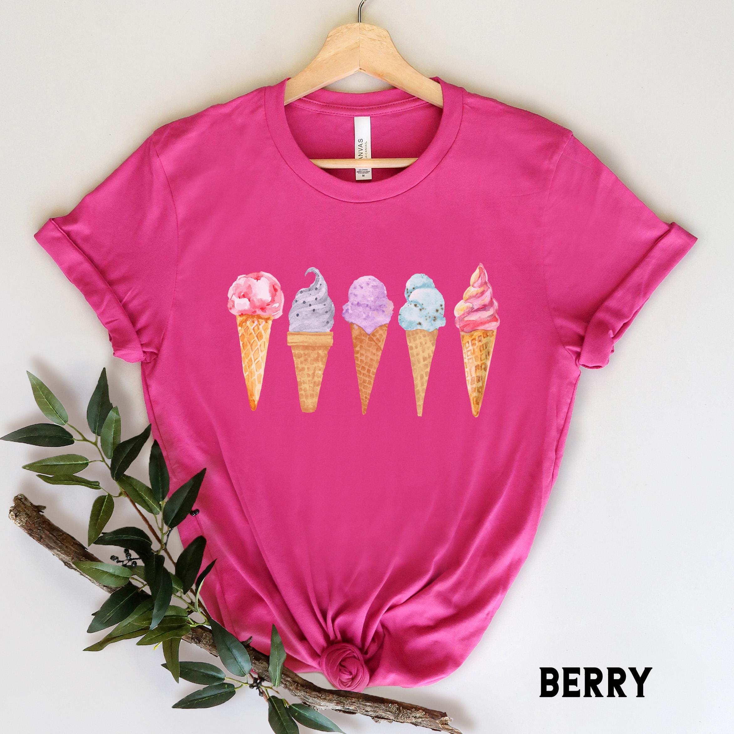 Ice Cream Cone Shirt, Ice Cream Shirt, Cute Watercolor Ice