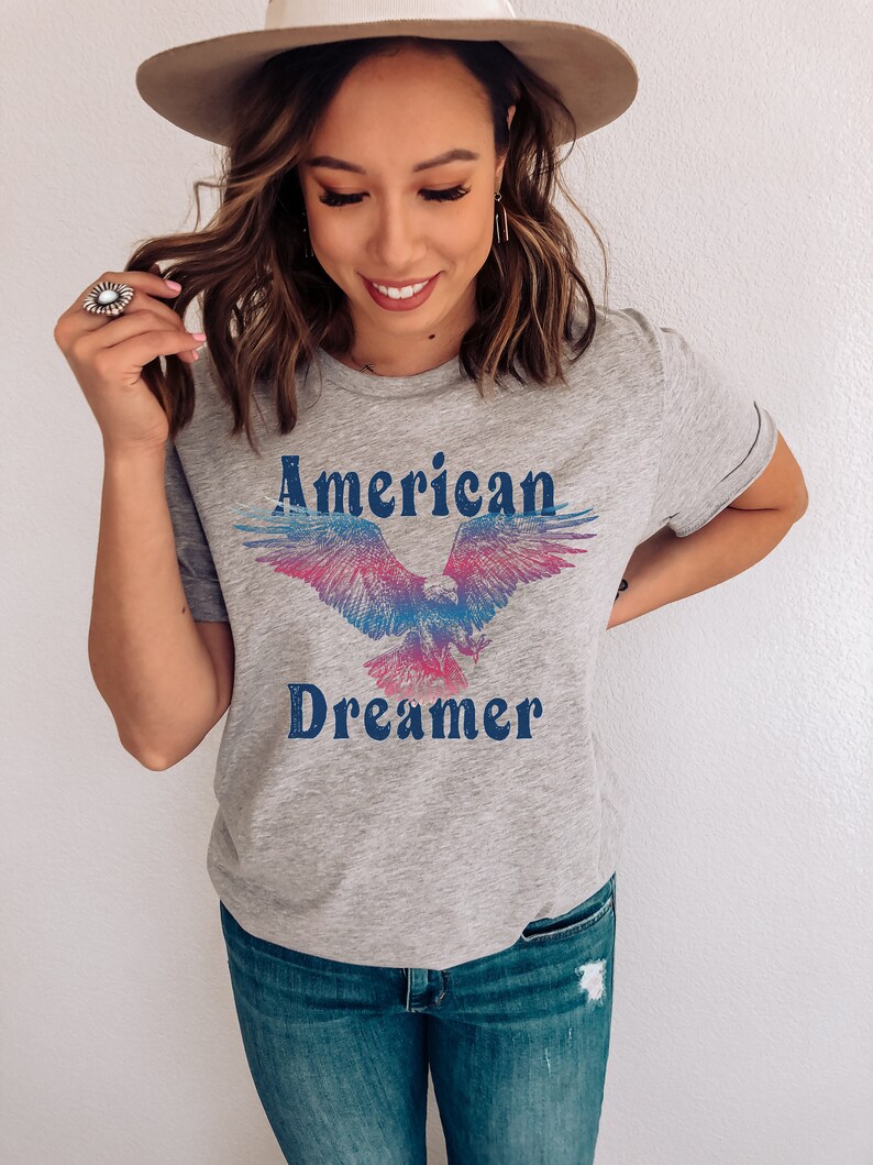 American Dreamer Eagle Shirt, 4th of July Shirt, 4th of July Tee, Vintage 4th of July Eagle shirts, Vintage Eagle tee, Retro 4th of July tee image 4