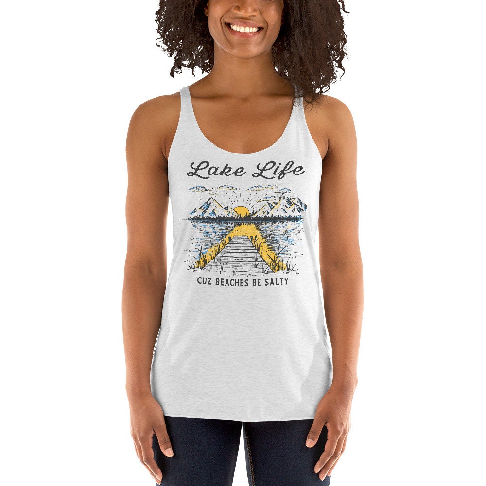Women's Lake Life Graphic Racerback Tank Funny Lake Tank - Etsy