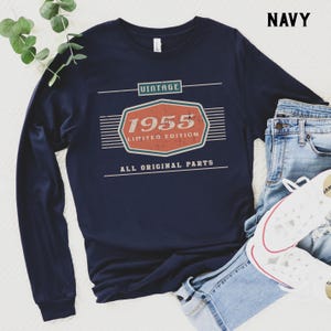 70th Birthday Gift, 70th Birthday Long Sleeve Shirt, Born in 1955 Birthday Tee, 70th Birthday Present, Dad Birthday, Grandpa Birthday TShirt