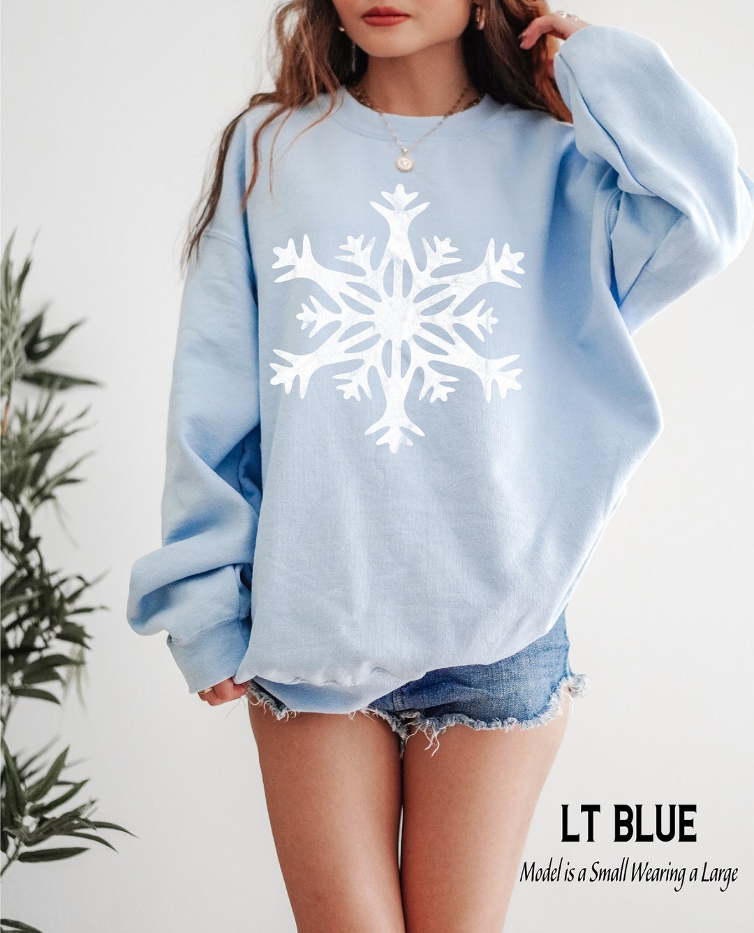 Snowflake Sweatshirt Cute Winter Hoodie for Women Christmas