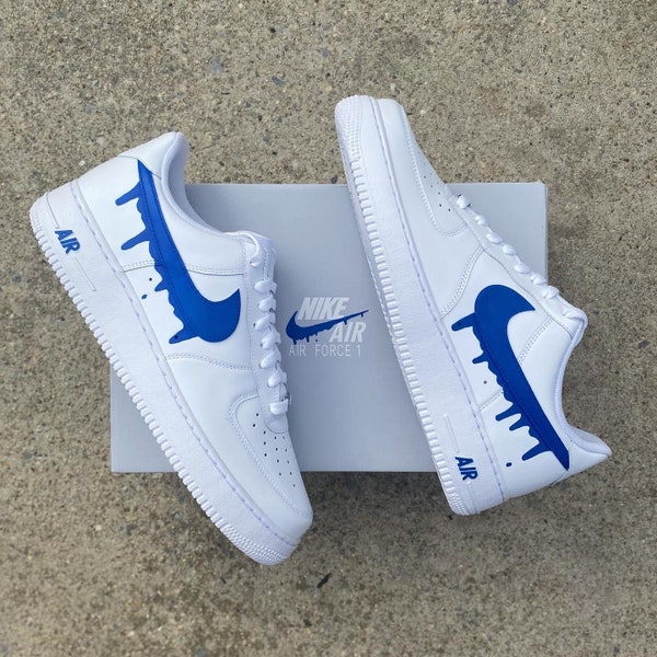 Custom Blue Drip Air Force 1’s